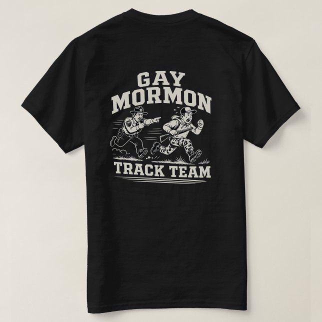 Homo Mormon Friidrottslag T-shirt (Design baksida)