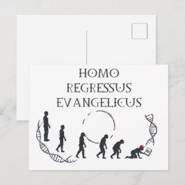 Homo Regressus Evangelicus – Rolig Anti-MAGA-kort Vykort