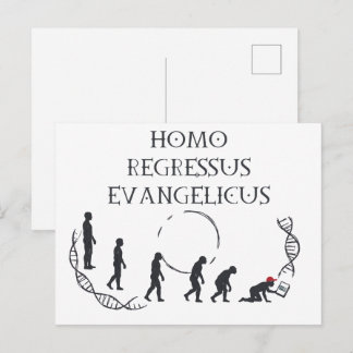 Homo Regressus Evangelicus – Rolig Anti-MAGA-kort Vykort