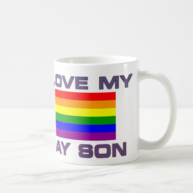 HOMO STOLTHET JAG ÄLSKAR MIN HOMOSON KAFFEMUGG (Höger)