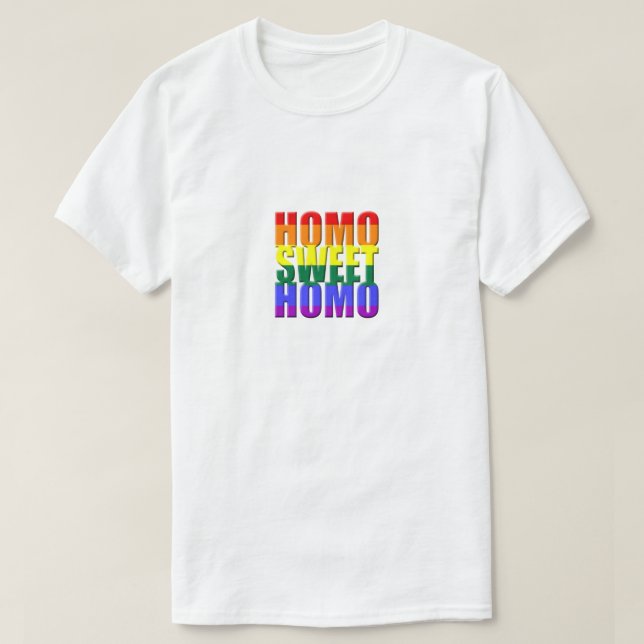 Homo Sweet Homo Gay pride Parad LGBT Humor Funny Tee (Design framsida)