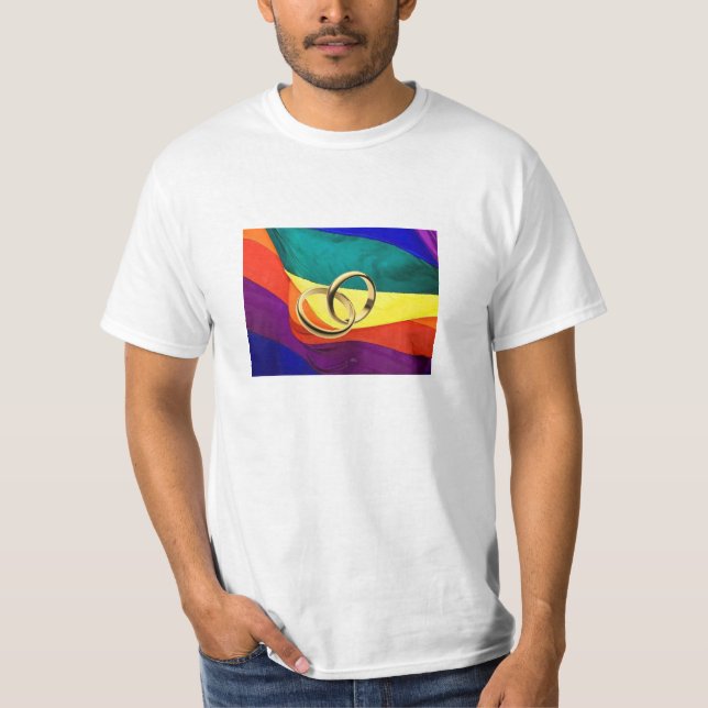 Homoäktenskapen värderar utslagsplatsen tee shirt (Framsida)