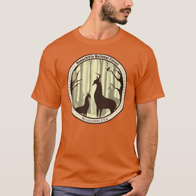 Homochitto National Forest Mystical Deer T Shirt (Framsida)