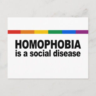 Homofobi är en sjukdom i social vykort