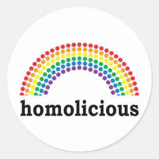 homolik runt klistermärke
