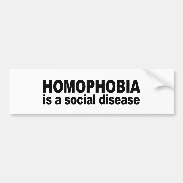 Homophobia är en social sjukdom bildekal (Framsidan)