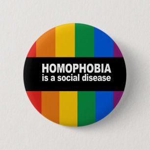 Homophobia är en social sjukdombildekal knapp