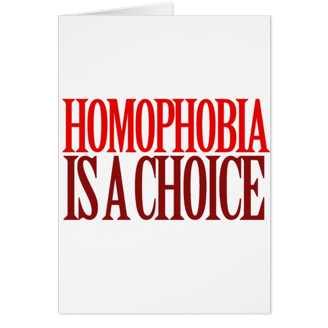 HOMOPHOBIA ÄR ETT PRIMAT HÄLSNINGSKORT (Framsidan)