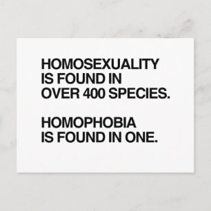 HOMOSEXUALITET FINNS HOS 400 ARTER VYKORT