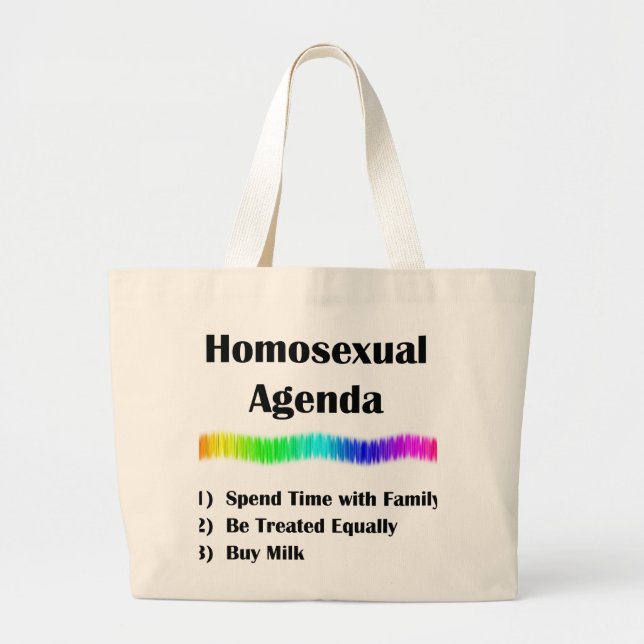 Homosexuell dagordning jumbo tygkasse (Framsidan)
