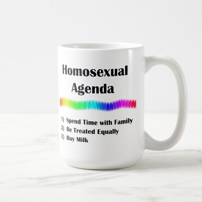 Homosexuell dagordning kaffemugg (Höger)