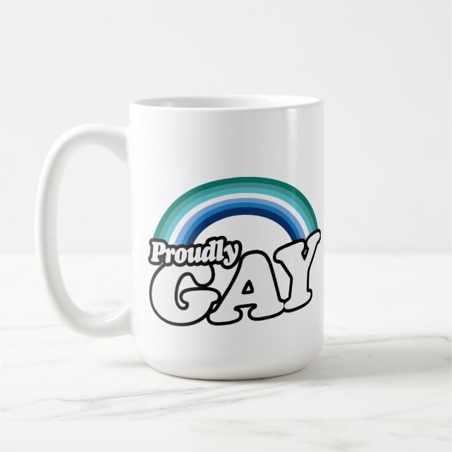 Homosexuell man och stolt kaffemugg (Vänster)