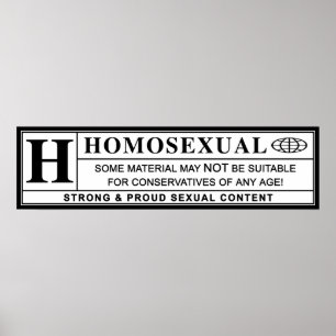Homosexuell varningsetikett poster