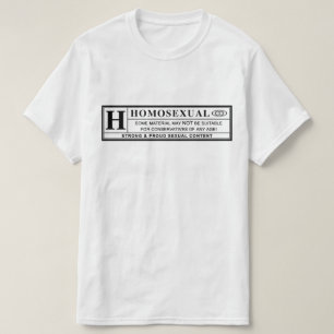Homosexuell varningsetikett tee shirt