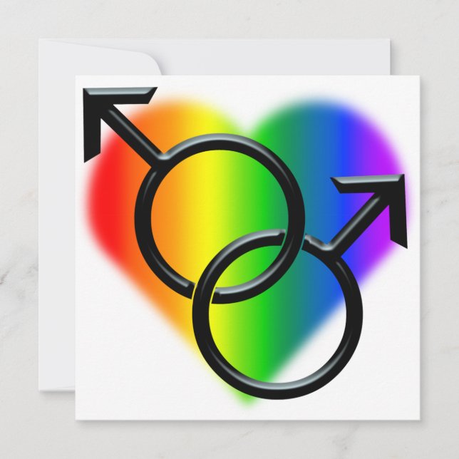 Homosexuella Bröllopsinbjudningar Regnbågs Kärleks Inbjudningar (Framsida)