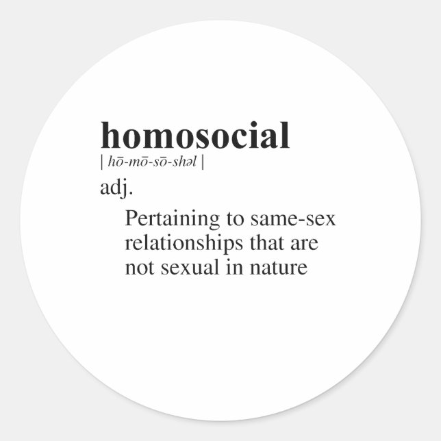 HOMOSOCIALT RUNT KLISTERMÄRKE (Framsida)