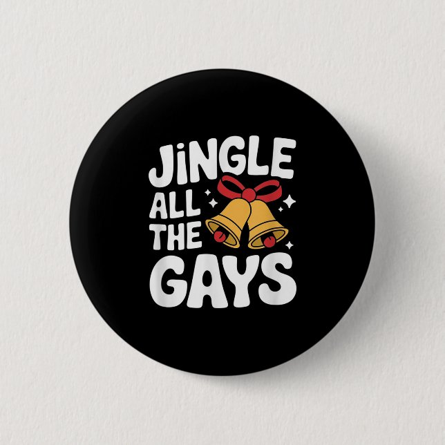 Homoual jul Pun Funny Gay Lgbt Julafton Knapp (Framsida)