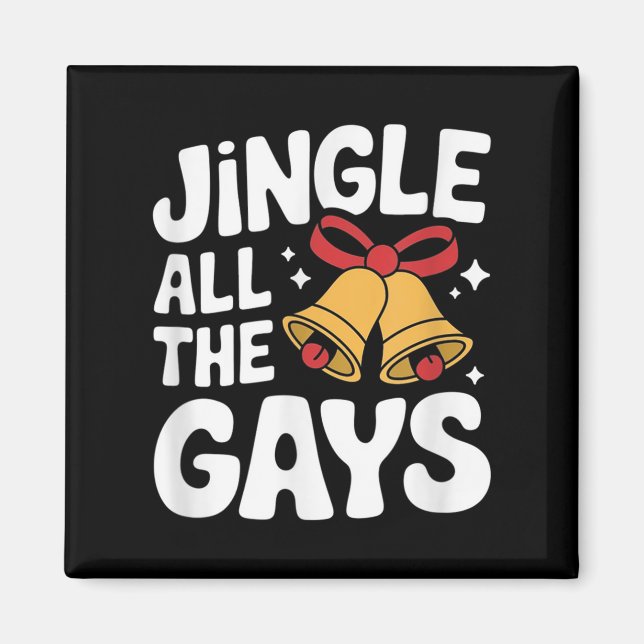 Homoual jul Pun Funny Gay Lgbt Julafton Magnet (Framsidan)