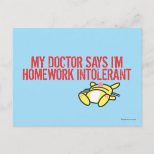 Homwork Intollerant Vykort