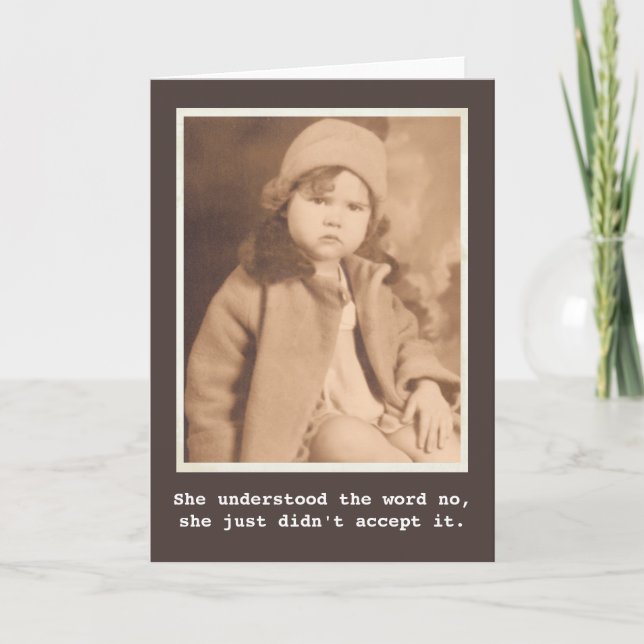 Hon accepterade ingen Vintage Photo Kort (Framsida)