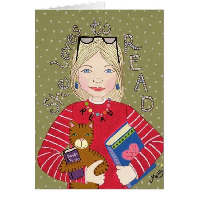 Hon älskar för att läsa hälsningskort (Framsidan)