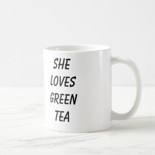 Hon älskar grön tea kaffemugg