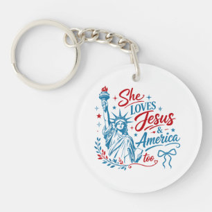 Hon älskar Jesus och Amerika också 4 juli Kristus