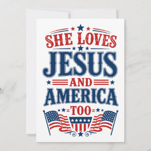 Hon älskar Jesus och Amerika också Inbjudningar