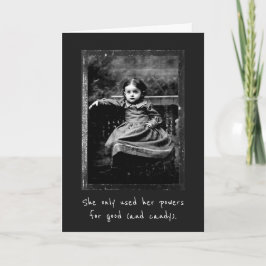 Hon använde bara sina krafter.. Halloween Vintage Kort