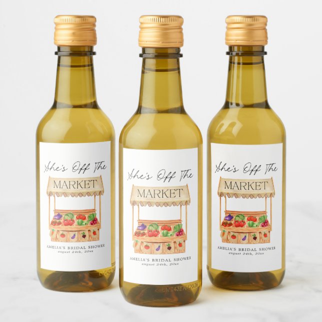 Hon är borta från marknaden vinetikett (Flaskor)