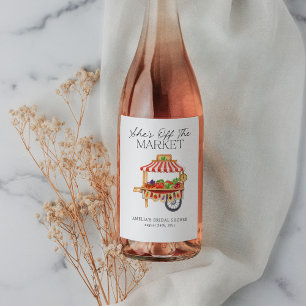 Hon är borta från marknaden vinflaska etikett