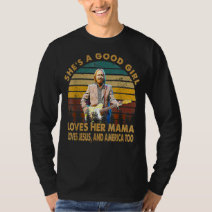 Hon är Bra Girl Kärlek Hennes Mamma Jesus Vinta T Shirt