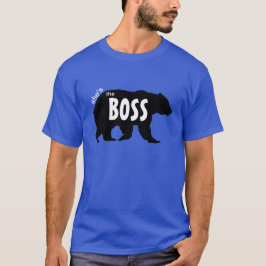 Hon är chef björn svart silhuett t-shirt