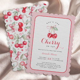 Hon är Cherry on Top Baby Shower-inbjudan Inbjudningar