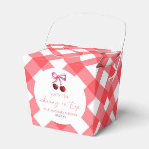 Hon är Cherry on Top Bow Cherry Baby Shower Presentaskar