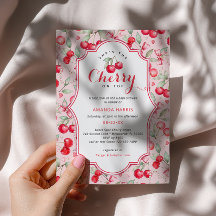 Hon är Cherry på Top Baby Shower Inbjudan