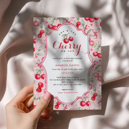 Hon är Cherry på Top Baby Shower Inbjudan