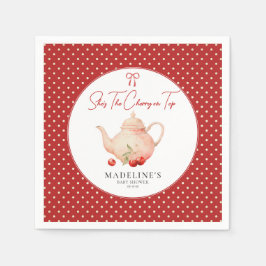 Hon är Cherry på Top Baby Shower Pappersservett