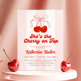 Hon är Cherry på Top Inbjudningskort för möhippan