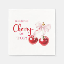 Hon är Cherry på Top Napkins Pappersservett