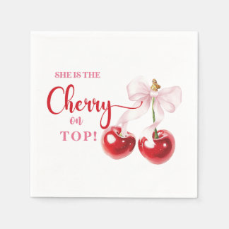 Hon är Cherry på Top Napkins Pappersservett