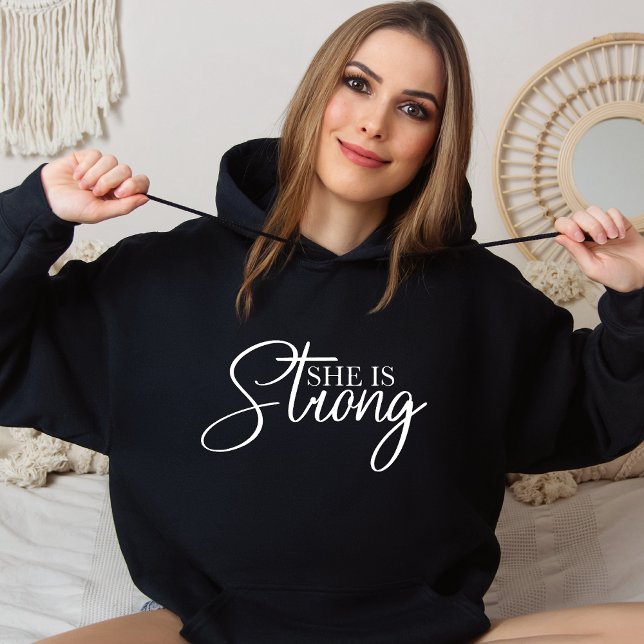 Hon är Christian Hoodie med stark Religiösa T Shirt (Skapare uppladdad)