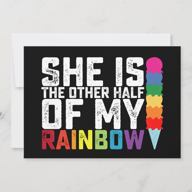 Hon är den andra halvan av min regnbåge Lesbisk Ga Inbjudningar (Framsida)