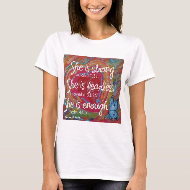 Hon är den starka ScriptureT-tröja T Shirt (Framsida)