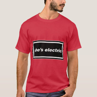Hon är Electric Oasis Gallagher 90-tals Band Artwo T Shirt