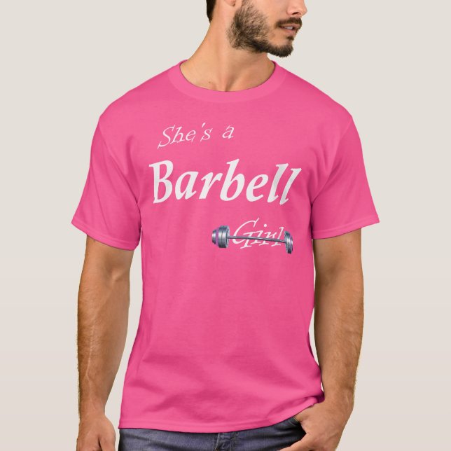 Hon är en Barbell Girl T Shirt (Framsida)