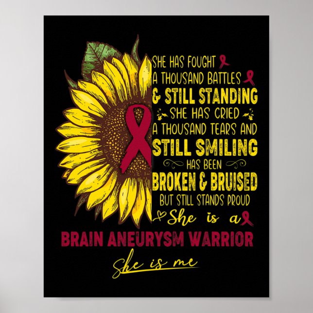 Hon är en Brain Aneurysm Warrior SHE ÄR ME Poster (Framsidan)
