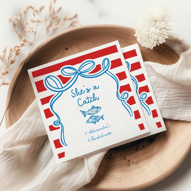 Hon är en Catch Bachelorette Firande Pappersservett (Skapare uppladdad)