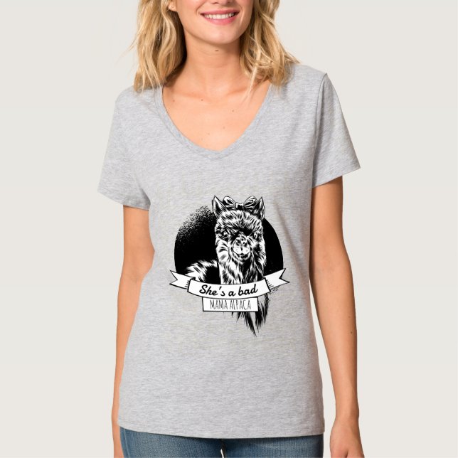 Hon är en dålig mamma alpaca t shirt (Framsida)