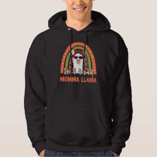 Hon är en dålig mamma Llama Rainbow Mamma Mors dag Hoodie